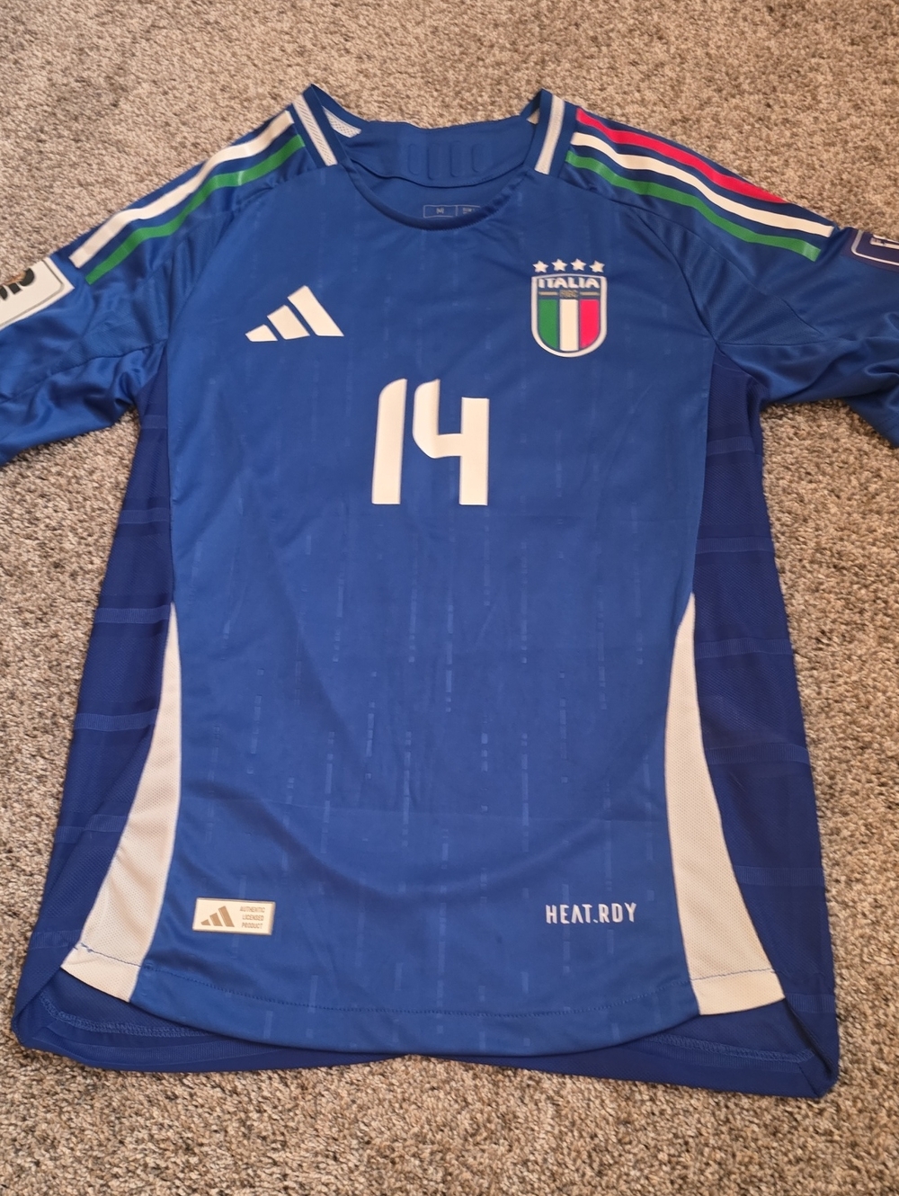 Federico Chiesa #14 Italy National Team Authentic Team Jersey Size M